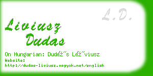 liviusz dudas business card